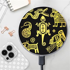 Mexican-culture-golden-tribal-icons Wireless Fast Charger(white) by Salman4z