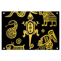 Mexican-culture-golden-tribal-icons Banner And Sign 6  X 4  by Salman4z