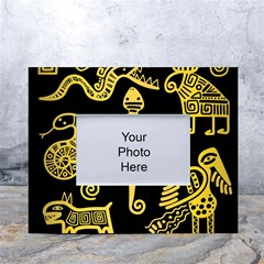 Mexican-culture-golden-tribal-icons White Tabletop Photo Frame 4 x6  by Salman4z