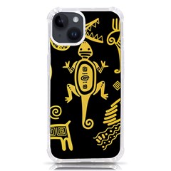 Mexican-culture-golden-tribal-icons Iphone 14 Tpu Uv Print Case by Salman4z