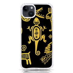 Mexican-culture-golden-tribal-icons Iphone 14 Plus Tpu Uv Print Case by Salman4z