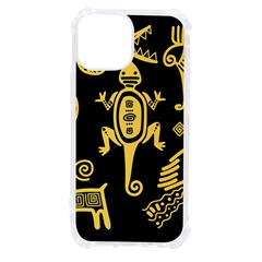 Mexican-culture-golden-tribal-icons Iphone 13 Mini Tpu Uv Print Case by Salman4z