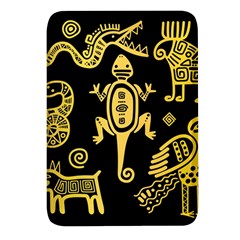 Mexican-culture-golden-tribal-icons Rectangular Glass Fridge Magnet (4 Pack) by Salman4z