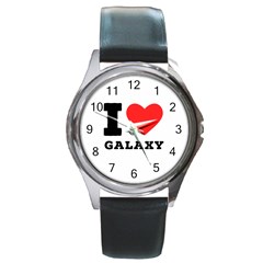 I Love Galaxy  Round Metal Watch by ilovewhateva