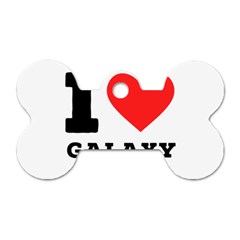 I Love Galaxy  Dog Tag Bone (two Sides) by ilovewhateva