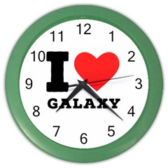 I Love Galaxy  Color Wall Clock by ilovewhateva