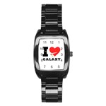 I love galaxy  Stainless Steel Barrel Watch Front