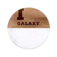 I Love Galaxy  Classic Marble Wood Coaster (round)  by ilovewhateva