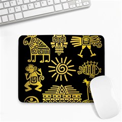 Maya-style-gold-linear-totem-icons Small Mousepad by Salman4z