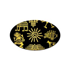 Maya-style-gold-linear-totem-icons Sticker Oval (10 Pack) by Salman4z