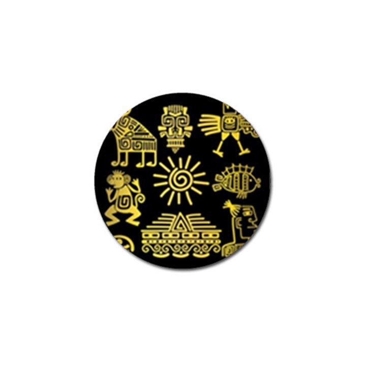 Maya-style-gold-linear-totem-icons Golf Ball Marker