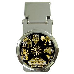 Maya-style-gold-linear-totem-icons Money Clip Watches by Salman4z