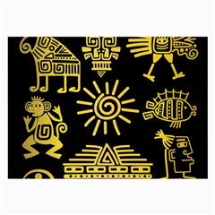 Maya-style-gold-linear-totem-icons Large Glasses Cloth by Salman4z