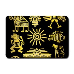 Maya-style-gold-linear-totem-icons Small Doormat by Salman4z