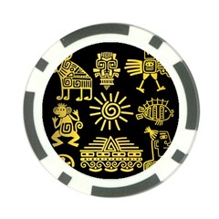 Maya-style-gold-linear-totem-icons Poker Chip Card Guard (10 Pack) by Salman4z