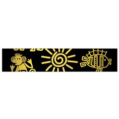 Maya-style-gold-linear-totem-icons Small Premium Plush Fleece Scarf by Salman4z