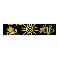 Maya-style-gold-linear-totem-icons Velvet Scrunchie by Salman4z