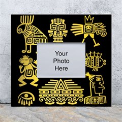 Maya-style-gold-linear-totem-icons White Wall Photo Frame 5  X 7  by Salman4z