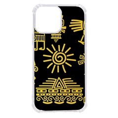 Maya-style-gold-linear-totem-icons Iphone 13 Pro Max Tpu Uv Print Case by Salman4z