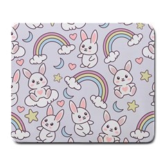 Seamless-pattern-with-cute-rabbit-character Large Mousepad by Salman4z