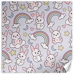 Seamless-pattern-with-cute-rabbit-character Canvas 12  X 12  by Salman4z