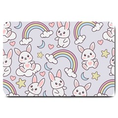 Seamless-pattern-with-cute-rabbit-character Large Doormat by Salman4z