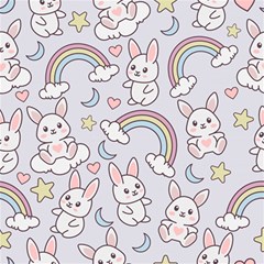 Seamless-pattern-with-cute-rabbit-character Play Mat (square) by Salman4z