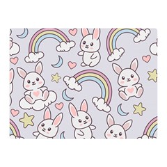 Seamless-pattern-with-cute-rabbit-character Two Sides Premium Plush Fleece Blanket (mini) by Salman4z