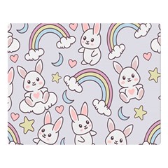 Seamless-pattern-with-cute-rabbit-character Two Sides Premium Plush Fleece Blanket (large) by Salman4z