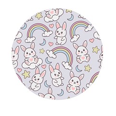 Seamless-pattern-with-cute-rabbit-character Mini Round Pill Box by Salman4z