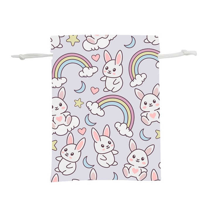 Seamless-pattern-with-cute-rabbit-character Lightweight Drawstring Pouch (M)