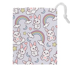 Seamless-pattern-with-cute-rabbit-character Drawstring Pouch (4xl) by Salman4z