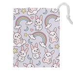 Seamless-pattern-with-cute-rabbit-character Drawstring Pouch (4XL) Front