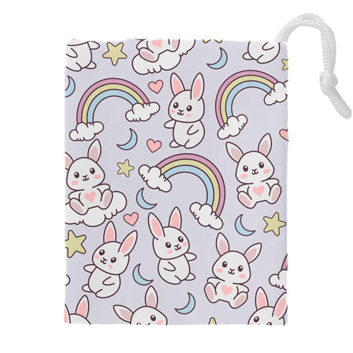 Seamless-pattern-with-cute-rabbit-character Drawstring Pouch (4XL)