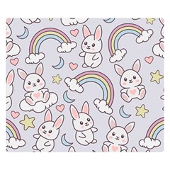 Seamless-pattern-with-cute-rabbit-character Premium Plush Fleece Blanket (small) by Salman4z