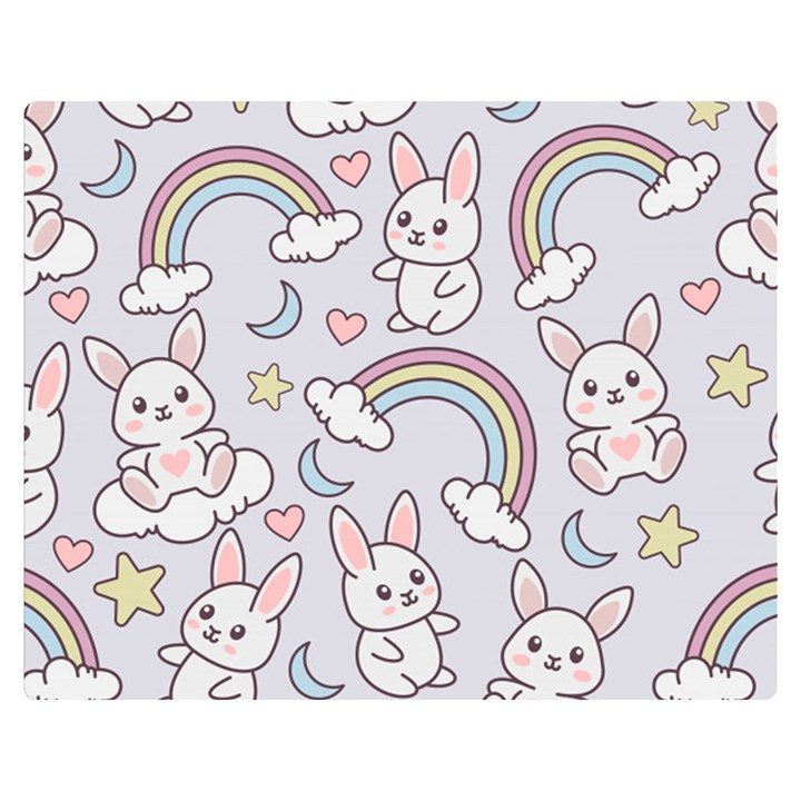 Seamless-pattern-with-cute-rabbit-character Premium Plush Fleece Blanket (Medium)