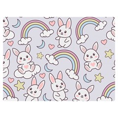 Seamless-pattern-with-cute-rabbit-character Two Sides Premium Plush Fleece Blanket (extra Small) by Salman4z