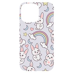 Seamless-pattern-with-cute-rabbit-character Iphone 14 Pro Max Black Uv Print Case by Salman4z