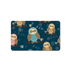 Seamless-pattern-owls-dreaming Magnet (Name Card)