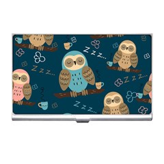 Seamless-pattern-owls-dreaming Business Card Holder by Salman4z