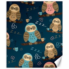 Seamless-pattern-owls-dreaming Canvas 8  x 10 