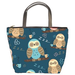 Seamless-pattern-owls-dreaming Bucket Bag by Salman4z