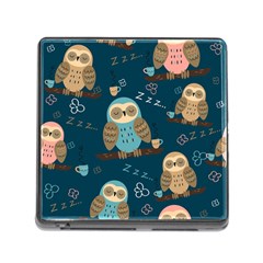 Seamless-pattern-owls-dreaming Memory Card Reader (square 5 Slot) by Salman4z