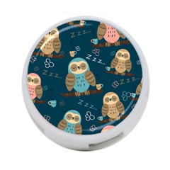 Seamless-pattern-owls-dreaming 4-Port USB Hub (One Side)