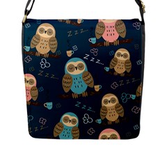 Seamless-pattern-owls-dreaming Flap Closure Messenger Bag (L)