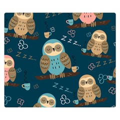 Seamless-pattern-owls-dreaming Two Sides Premium Plush Fleece Blanket (small) by Salman4z