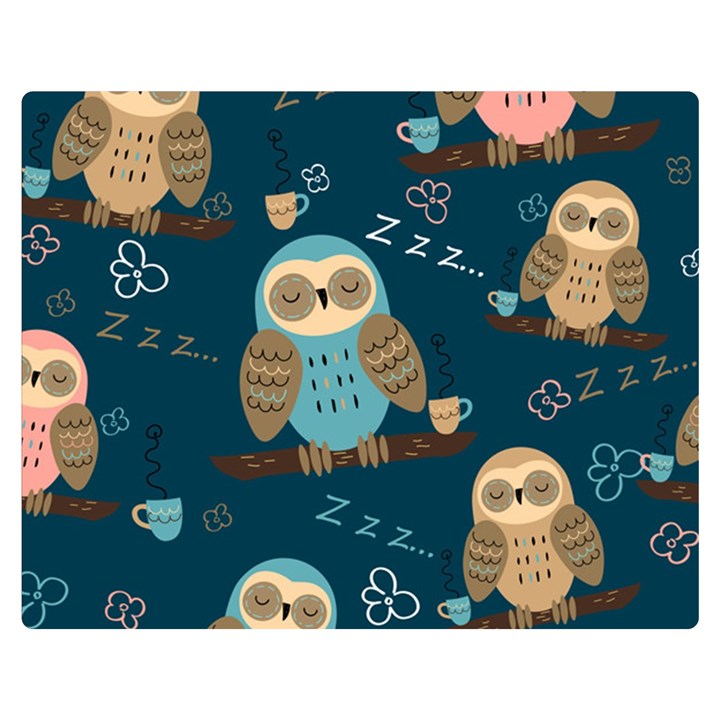 Seamless-pattern-owls-dreaming Two Sides Premium Plush Fleece Blanket (Medium)