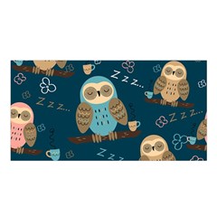 Seamless-pattern-owls-dreaming Satin Shawl 45  x 80 