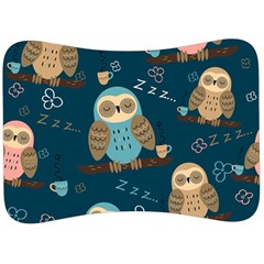 Seamless-pattern-owls-dreaming Velour Seat Head Rest Cushion by Salman4z