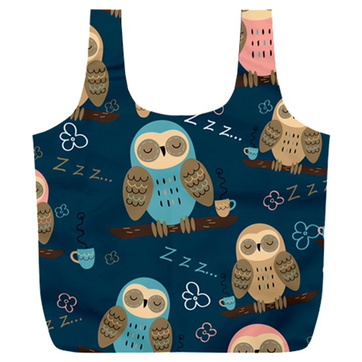 Seamless-pattern-owls-dreaming Full Print Recycle Bag (XXL)